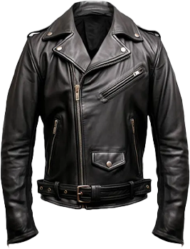 Men's Black Biker Genuine Leather Jacket